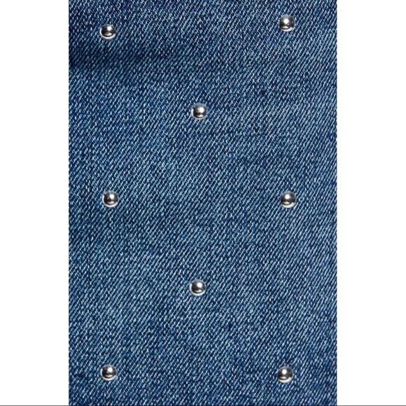 CURRENT/ELLIOTT The Five-Pocket Studded Denim Mini Skirt in Night Rider Size 27 - Picture 6 of 11
